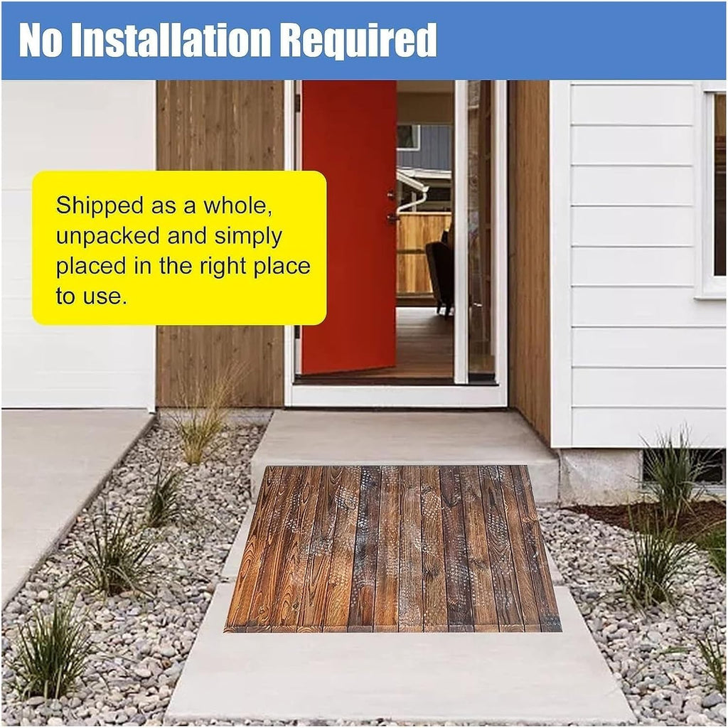 Threshold Ramp, Auxiliary Wood Threshold Ramps for Doorways, 4 5 6 7 8 10 Inch Rise Wheelchair Transition Ramp for Home/Front Door/Yard/Patio, Non Slip (Size : 60x50x10cm/23x19x4in