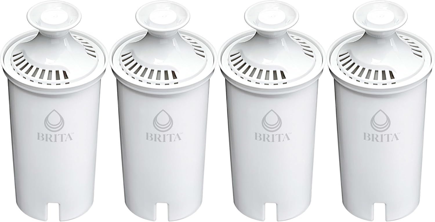 Silonn Ice Makers Countertop, 9 Cubes Ready in 6 Mins, 26lbs in 24Hrs & Brita Standard Water Filter Replacements for Pitchers and Dispensers, Lasts 2 Months, Reduces Chlorine Taste and Odor, 4 Count