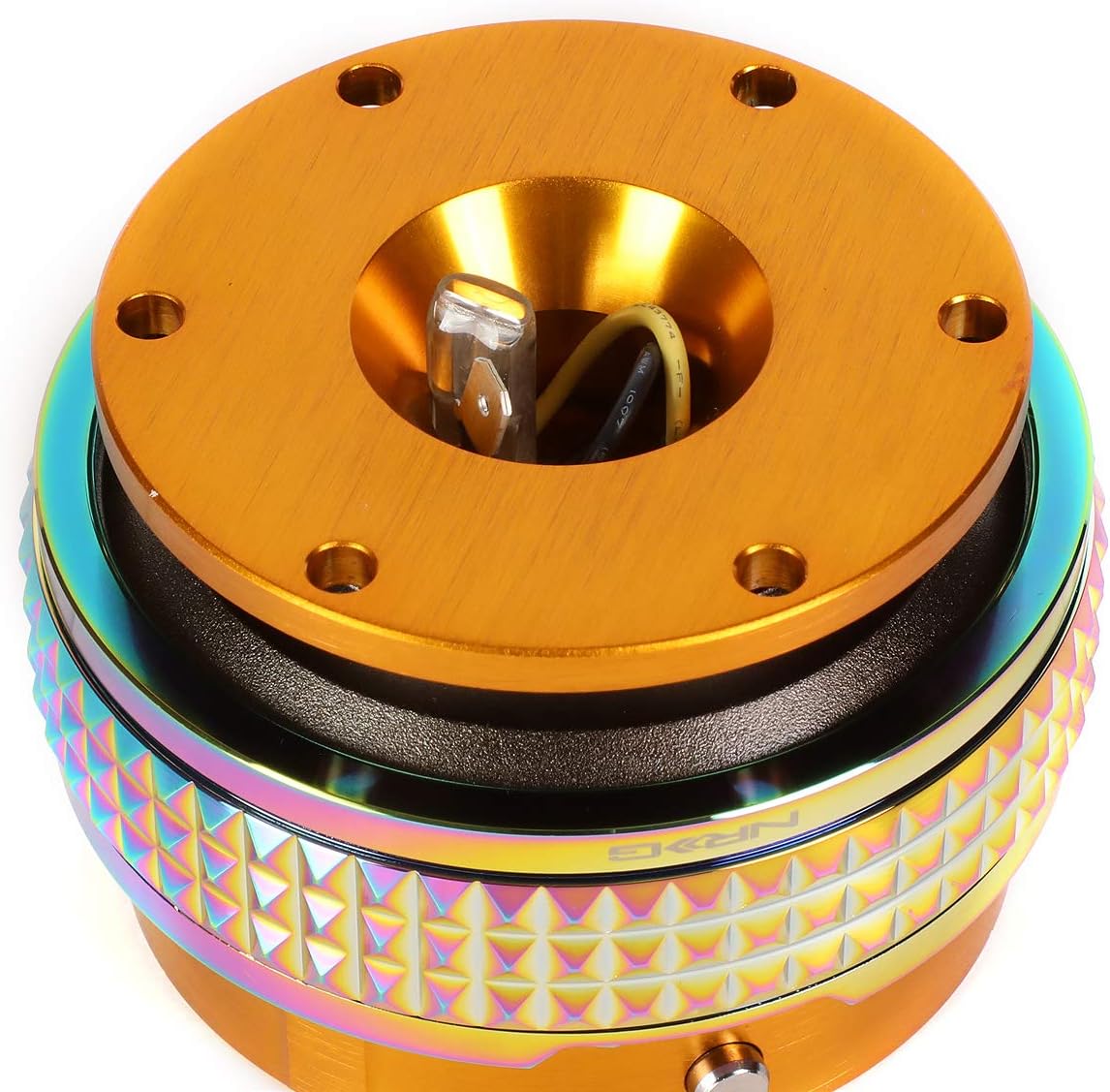 NRG Innovations SRK-210RG/MC Quick Release Kit (Rose Gold Body/Neochrome Pyramid Ring)