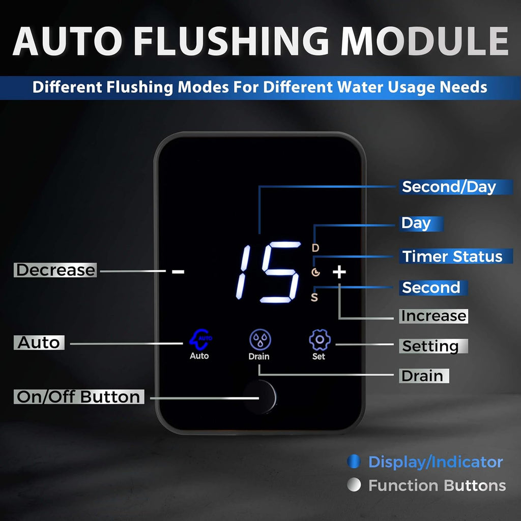 iSpring WSP100ARJ-BP Whole House Water Filter System Prefilter, Auto Flushing Spin Down Sediment Filter for Well Water, Integrated Bypass, 4-Mode Touch-Screen, Reusable, Jumbo Size, 100 Micron