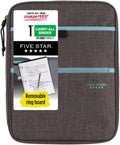 Five Star Zipper Binder, 1 Inch 3-Ring Binder with Round Rings, Carry-All with Pockets and 4-Tab Dividers, 375 Sheet Capacity, Gray/Mint (29092BH0) (Pack of 8)