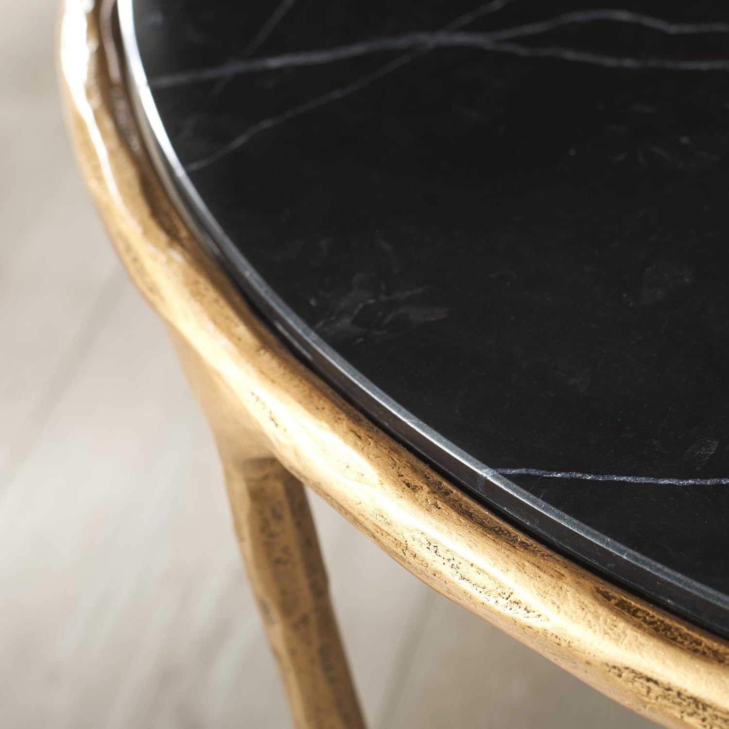 SAFAVIEH Couture Collection Jessa Brass Base & Black Marble Top Round Coffee Table, Fully Assembled