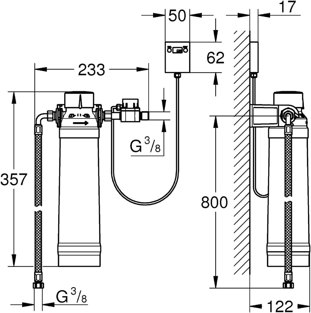 GROHE 40438001 Blue Replacement Water Filter with Head 158.5 Gallon Capacity
