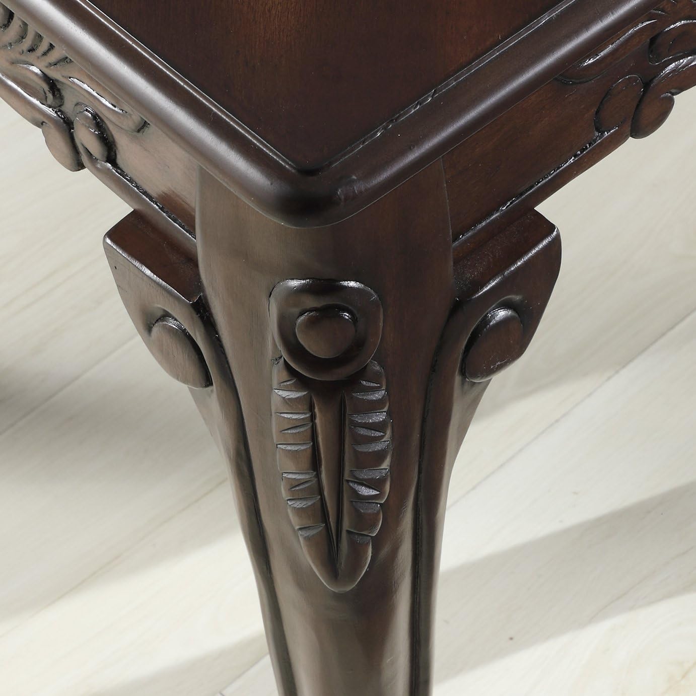 Roundhill Furniture 3Pc Wood Coffee and End Table Set, Dark Cherry