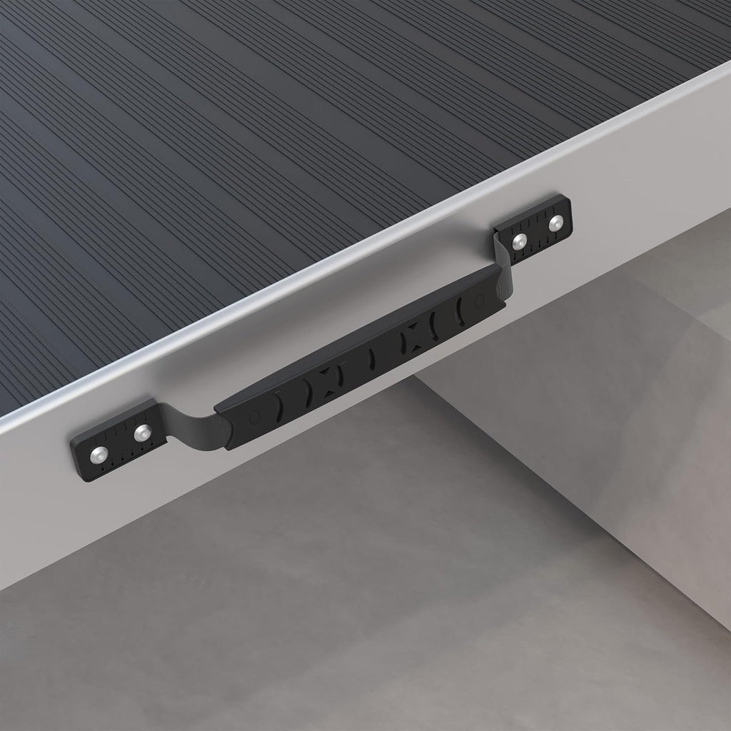 HOMCOM Wheelchair Ramp, 10FT Foldable Threshold Ramp, Aluminum Handicap Ramp with Non-Slip Surface, Transition Plates Above and Below for Home, Doorways, Steps, 600lbs Capacity