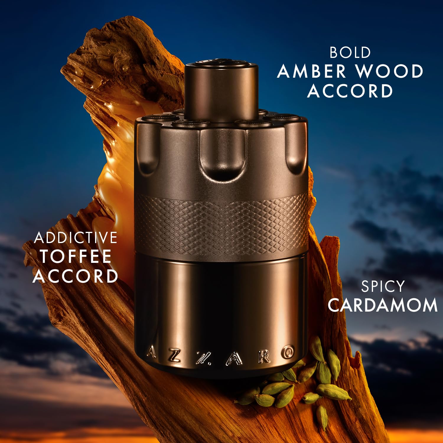 Azzaro The Most Wanted Eau de Parfum Intense 3-Piece Set ($195 Value) — Cologne for Men —Fougère Woody Fragrance, 3.4 fl oz & 0.34 fl oz Travel Size Spray, Hair & Body Wash
