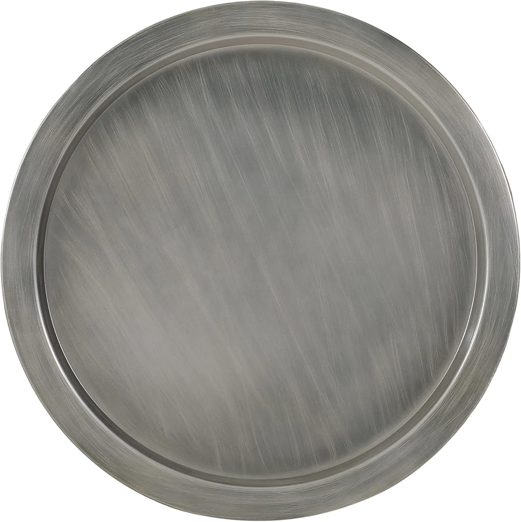 Merax Metal Hammered Coffee Table 24.25' Round Tabletop, Modern Iron Hourglass Coffee Table for Living Room, No Assembly Required, Bear 150lbs, Antique Silver