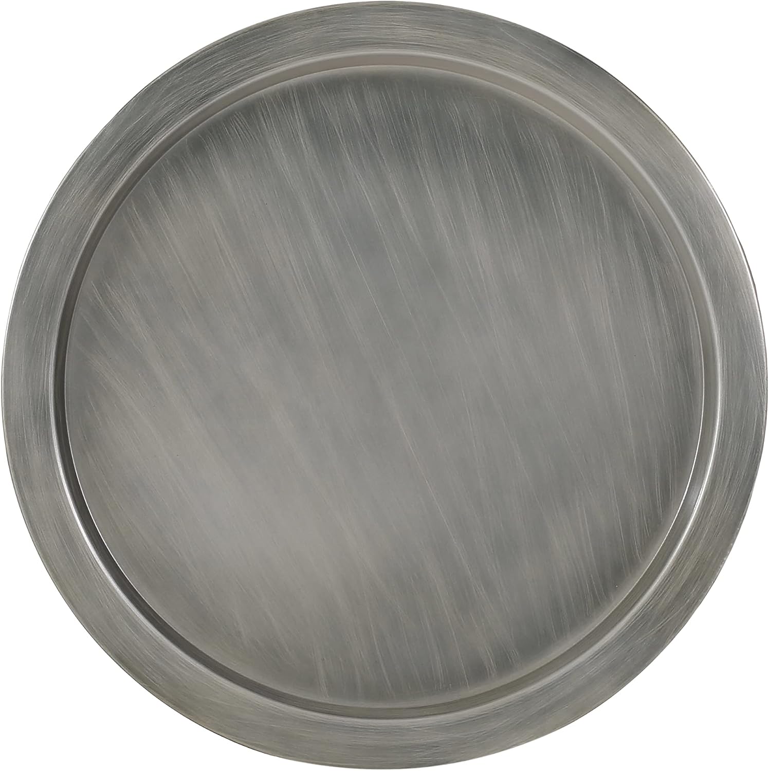 Merax Metal Hammered Coffee Table 24.25' Round Tabletop, Modern Iron Hourglass Coffee Table for Living Room, No Assembly Required, Bear 150lbs, Antique Silver