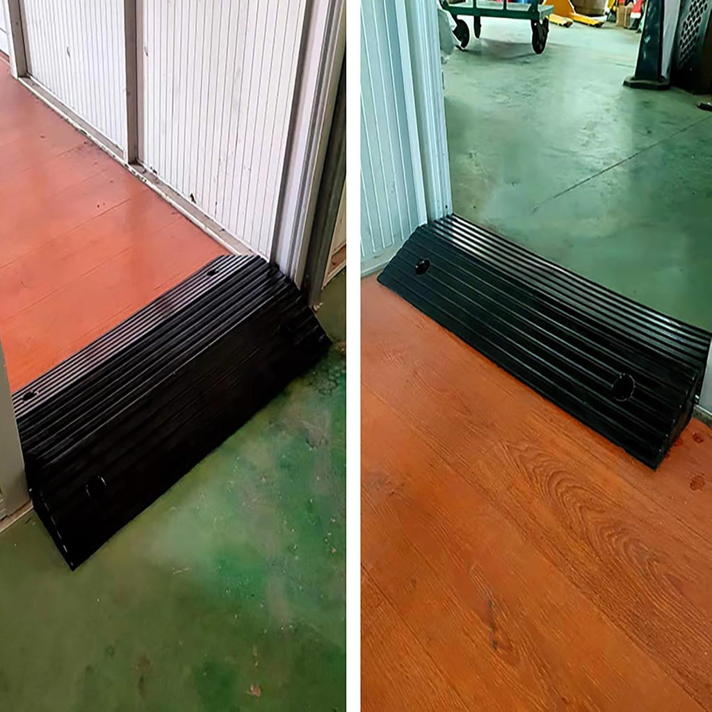 Bridge-Type Rubber Threshold Ramps，Double-Sided Sloping Ramps，Driveway Curb 3' 4' Rise Ramp, 16' 32' Wide Wheelchair Step Pad(80x40x8cm)