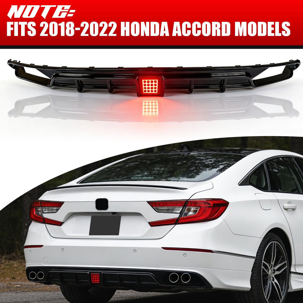 Front Bumper Lip Splitter Spoiler for 2018-2020 Honda Accord, Front Lower Bumper Valance Air Dam Deflector for 10th Gen Honda Accord Front Bumper Protector Accessories (Diffuser- Black & Pearl White)