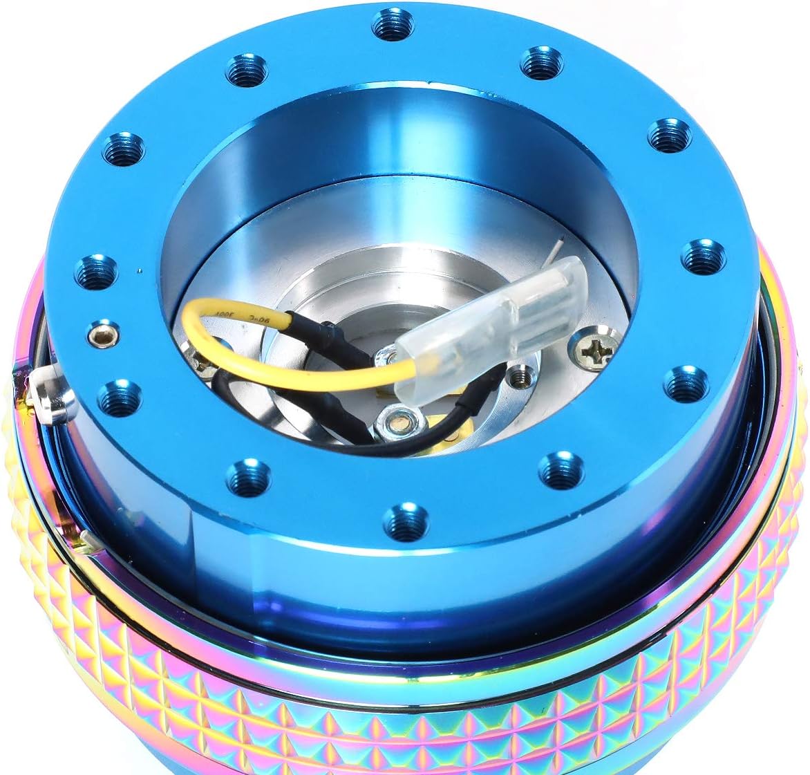 NRG Innovations SRK-210BL/MC Quick Release Kit (Blue Body / Neochrome Pyramid Ring)