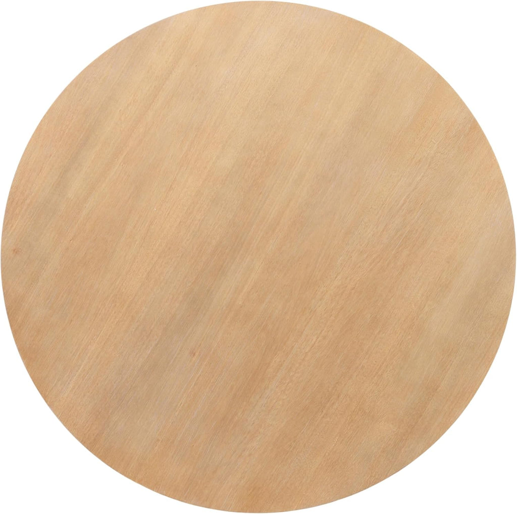 Kate and Laurel Foxford Tiered Round Coffee Table, 34 x 34 x 17, Light Natural, Transitional Two-Tier Circle Living Room Table with Storage and Resilient Wood Construction