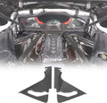 Real Carbon Fiber Engine Bay Panel Cover Compatible with Chevrolet Corvette C8 2020-2026, Front Hood Lift Supports Shock Struts Base Trim Cover Accessories 2Pcs (Honeycomb Pattern)
