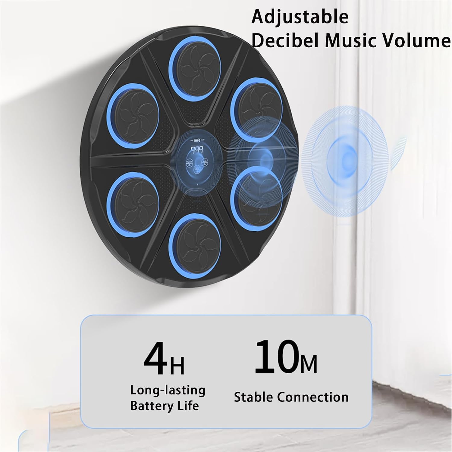 Music Boxing Machine,Wall Boxing Machine with Multifunctional Panel,Boxing Target Workout Punching Equipment for Home