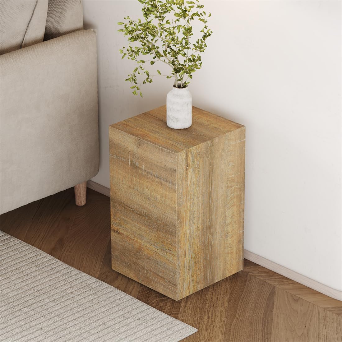 End Table, Side Table Living Room Table, Modern Sofa Couch Tables, Faux Marble Bedside Tables for Living Room