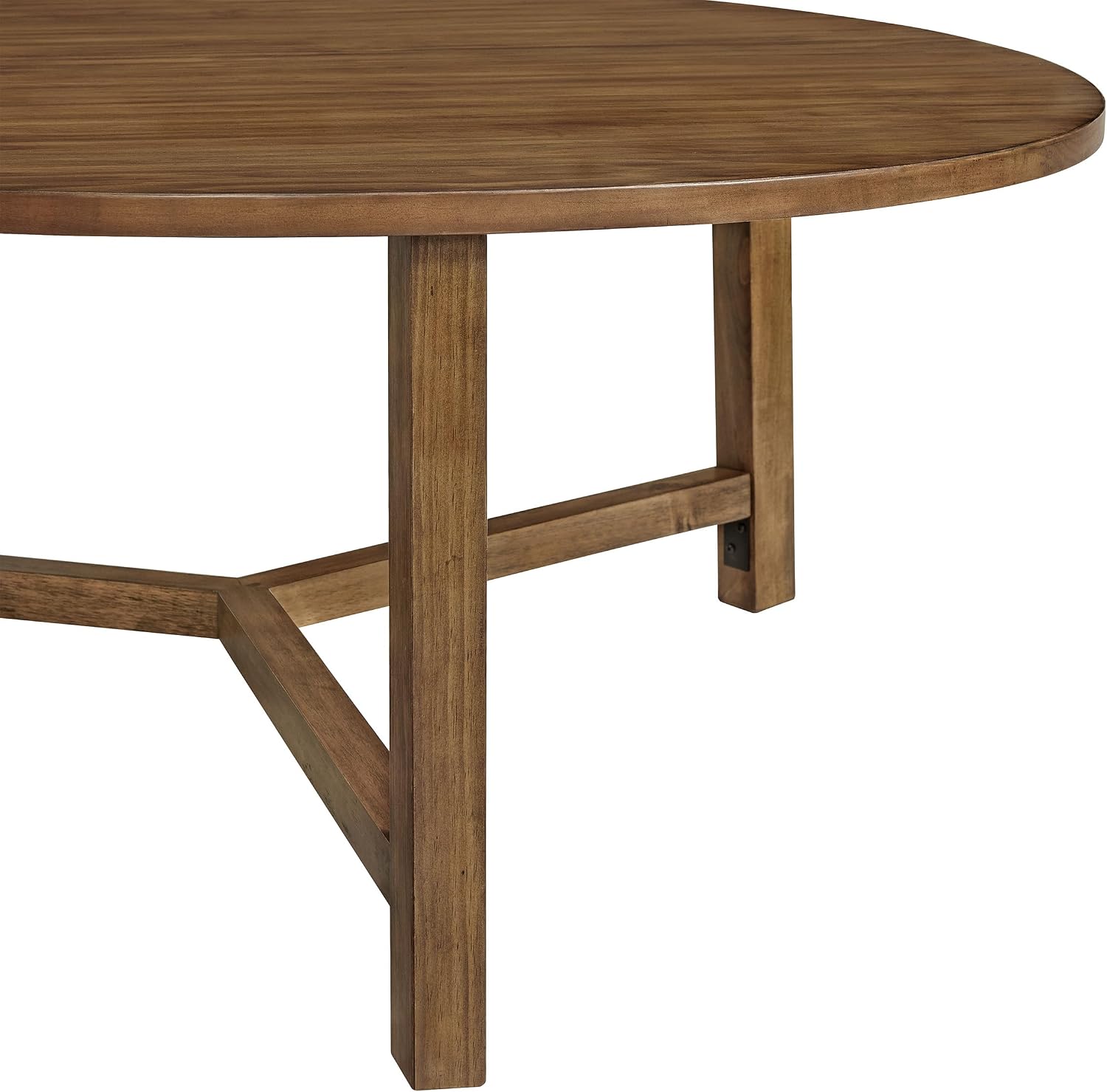 Alaterre Furniture Coffee Table - Newbury Collection 44-Inch Round Living Room Table - Solid Wood Farmhouse Coffee Table (Pecan Finish)