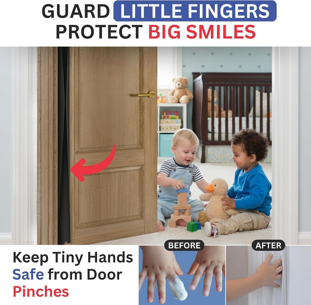 Commercial Door Hinges Finger Pinch Guard for Kids & Adults | Push & Pull Side Door Pinch Guard for Schools, Daycare Centres & Home | Finger Guard Door, USA Made, Almond, 80'