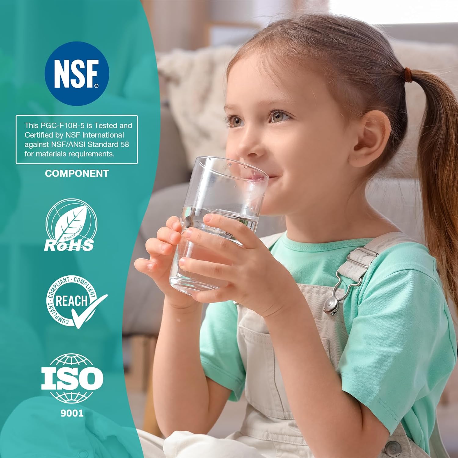 SimPure 5 Micron 10' x 4.5' Sediment and Carbon Whole House Water Filters, PGC Replacement Cartridge for GE FXHTC, GXWH40L, RFC-BB / 155141-43, WRC25HD, WDGD-5005, W10-PR, W15-PR, 9 Pack