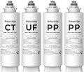 Waterdrop TSU Under Sink Water Filter Replacement, 1-Year Replacement Pack, 4-Pack (2 x TSPP, 1 x TSUF, 1 x TSCT), for Waterdrop TSU & TSU-WB Ultra-Filtration Under Sink Water Filtration System
