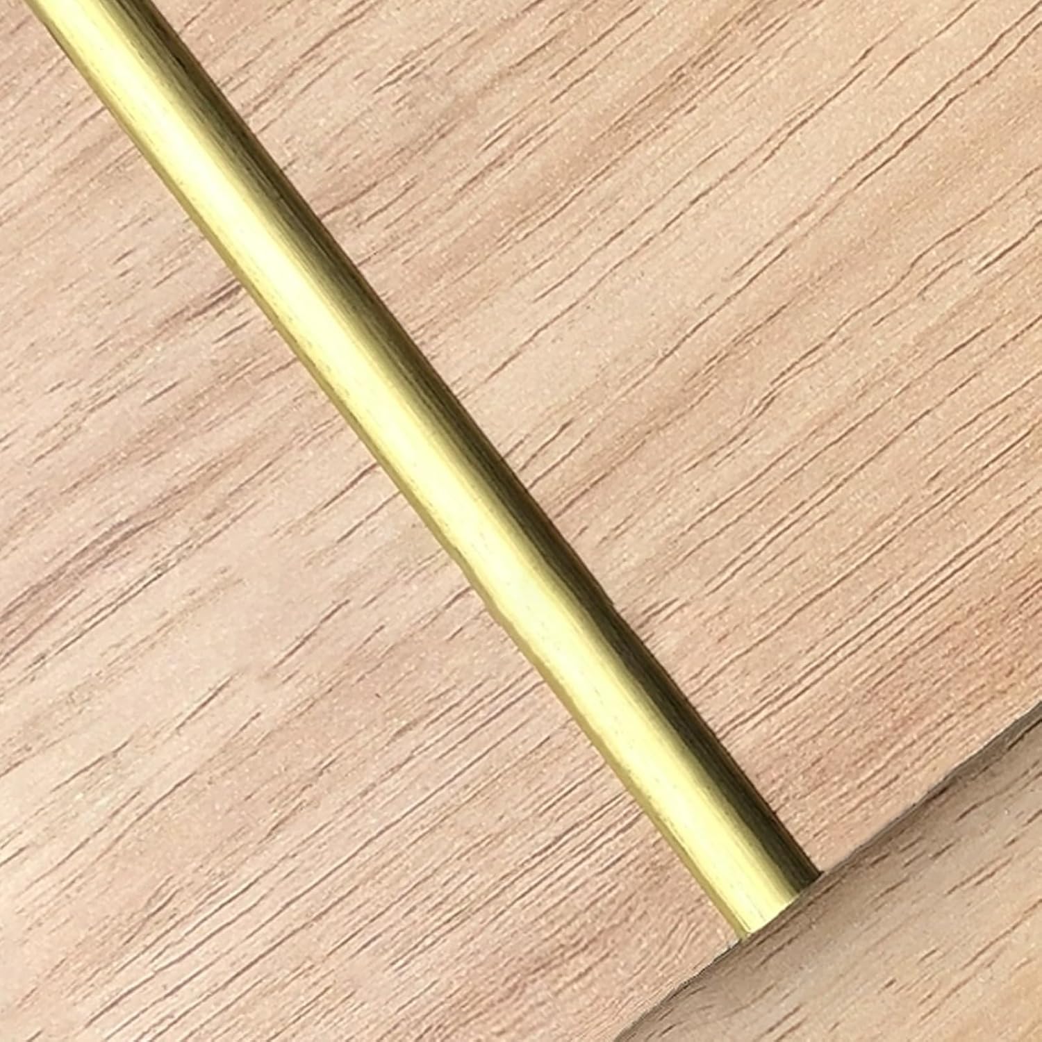 5 Mm Extra Narrow Floor Transition Strip Brass, T Molding Curved Seam Cover Doorway Threshold Strips, Wood to Tile Flooring Gap Edge Trim Transition Bar(10pcs)
