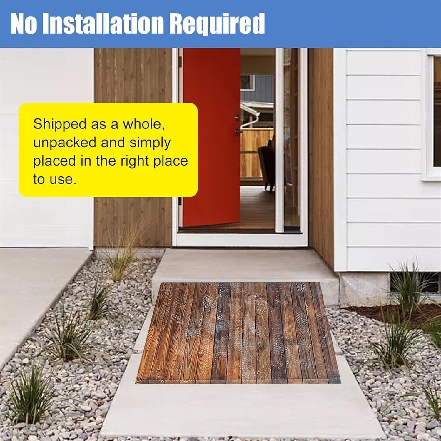 Threshold Ramp, Sturdy Portable Threshold Ramps for Wheelchairs 4 5 6 7 8 10 Inch Rise, Wood Portable Transition Slope Pad with Non-Skid Surface, for Doorways/Front Door/Garage(80x50x10cm/31.5x19.7x4i