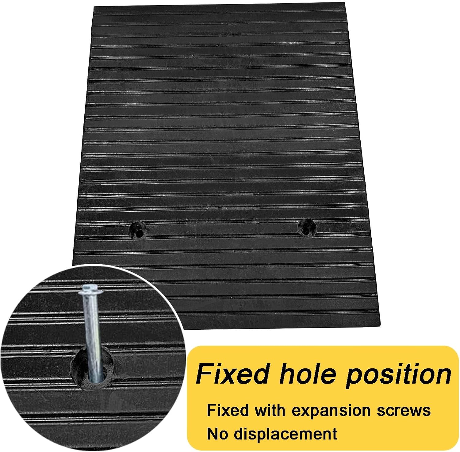 Driveway Ramp 2-5.5' Rise Rubber Heavy Duty Threshold Ramp 11023lbs for Kerb Vehicle Wheelchair Scooter Motorcycle(50 * 60 * 15cm/20 * 24 * 5.9in)