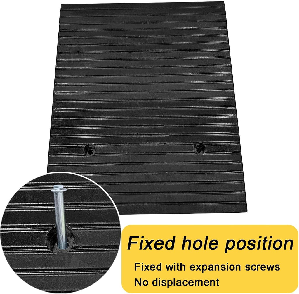 Driveway Ramp 2-5.5' Rise Rubber Heavy Duty Threshold Ramp 11023lbs for Kerb Vehicle Wheelchair Scooter Motorcycle(50 * 60 * 18cm/20 * 24 * 7.1in)