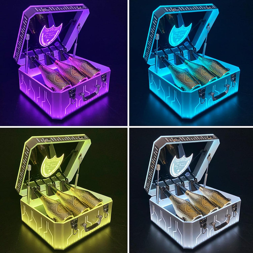 3 Bottles Glowing Wine Bottle Display, Ace Of Spades Champagne Presenter, Rechargeable Led Ace Of Spade Box, For Vip, Nightclubs, Event Party, Club,A