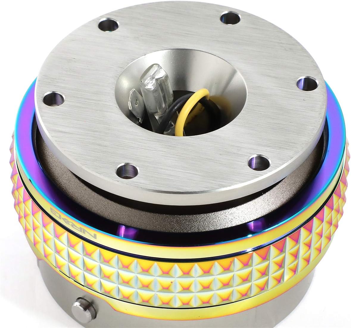 NRG Innovations SRK-210GM/MC Quick Release Kit (Gunmetal Body/Neochrome Pyramid Ring)