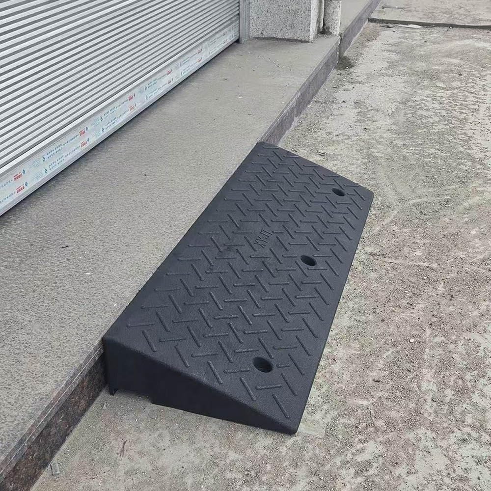 Curb Ramp 1-5'' Rise Wheelchair Ramp Non-Slip Threshold Ramps, Heavy Duty Shed Storage Ramps, Rubber Driveway Ramps for Cars, Motorcycles, Warehouse(100x25x5cm/39.3x9.8x1.96in)