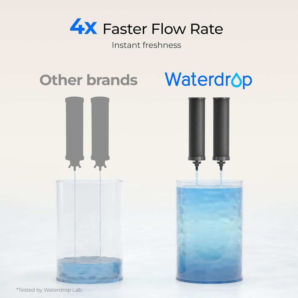 Waterdrop TK-AP Gravity Water Filter System, NSF/ANSI 42&372 Standard, Stainless Steel Water System with 2 Carbon Filters, Reduces Lead and Chlorine for Home, Emergencies, Blue, 2.25G