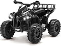 Soar 12V Ride On ATV for Kids Ages 3–6, Electric 4 Wheeler with LED Lights, Music Player, High/Low Speed, USB/TF, Treaded Tires, Black