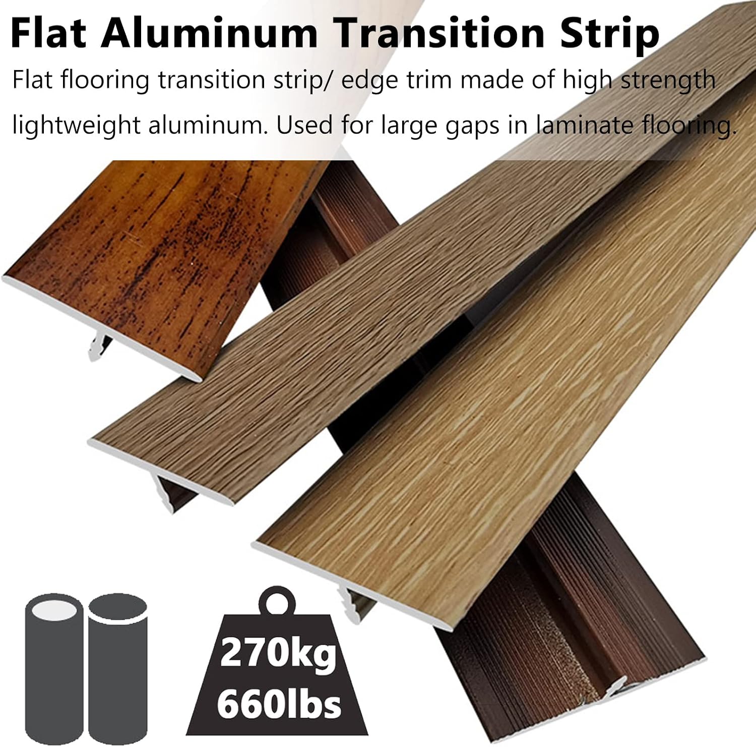 Metal T Molding Transition Strip, Carpet Edge Trim Self Adhesive, Gray Reducer Doorways Threshold Ramp for Flat Floor, Wood Effect Edging Strips (Color : Width 33mm, Size : Length 95cm (37.4in))