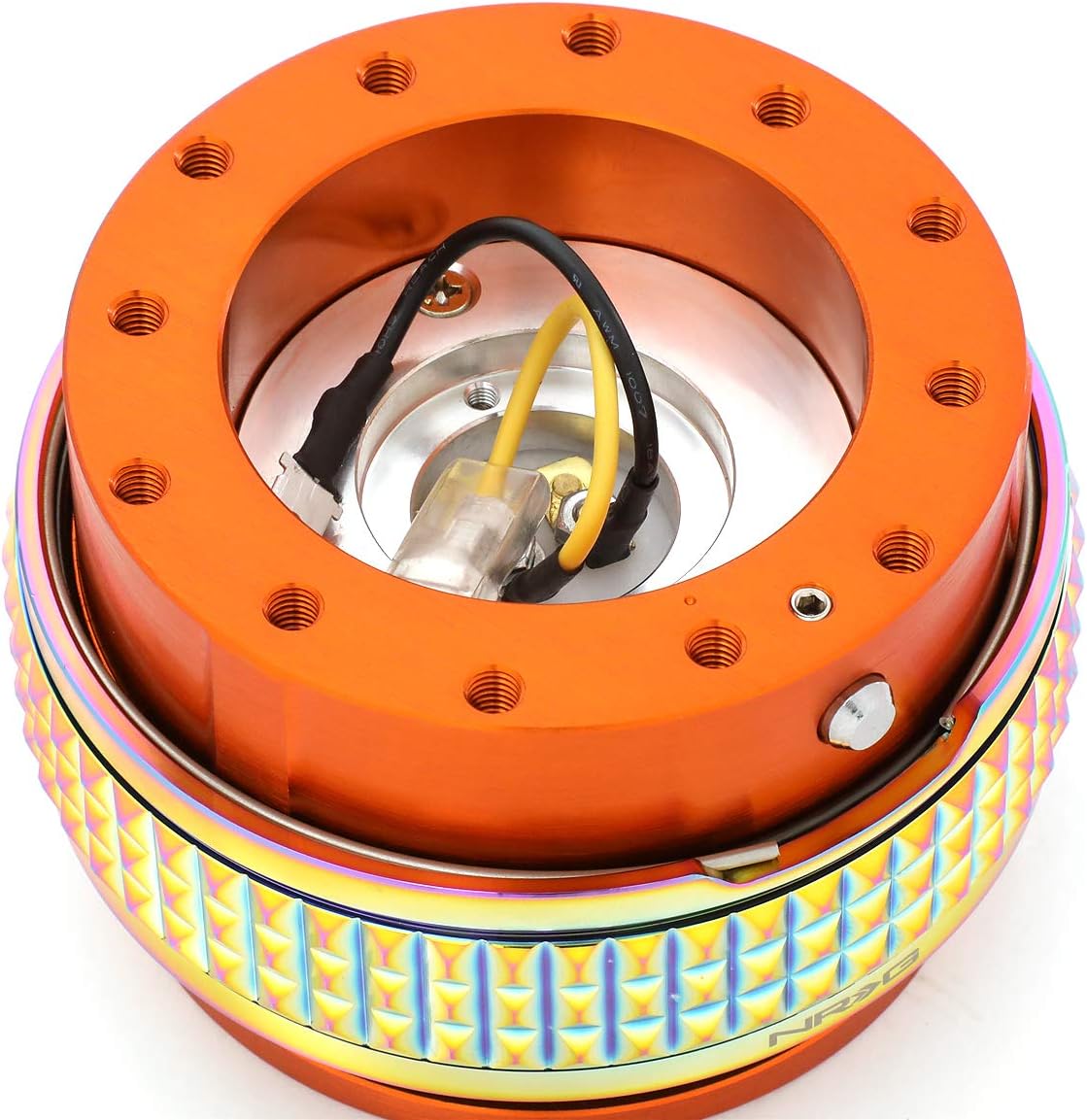 NRG Innovations SRK-210OR/MC Quick Release Kit (Orange Body / Neochrome Pyramid Ring)