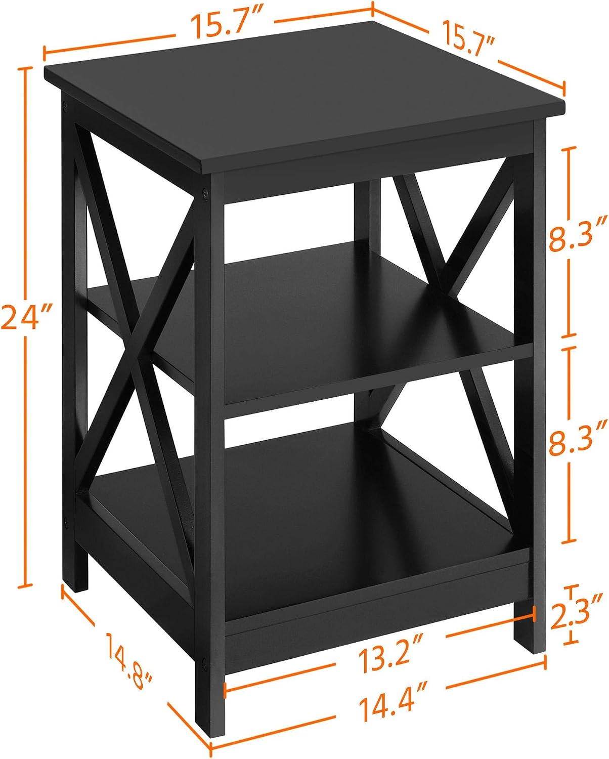 Yaheetech 47.5in Coffee Tables and 2PCS Side Tables Set, Lift Top Coffee Table with Storage and 3 Tier End Table with Storage Shelf for Living Room Black