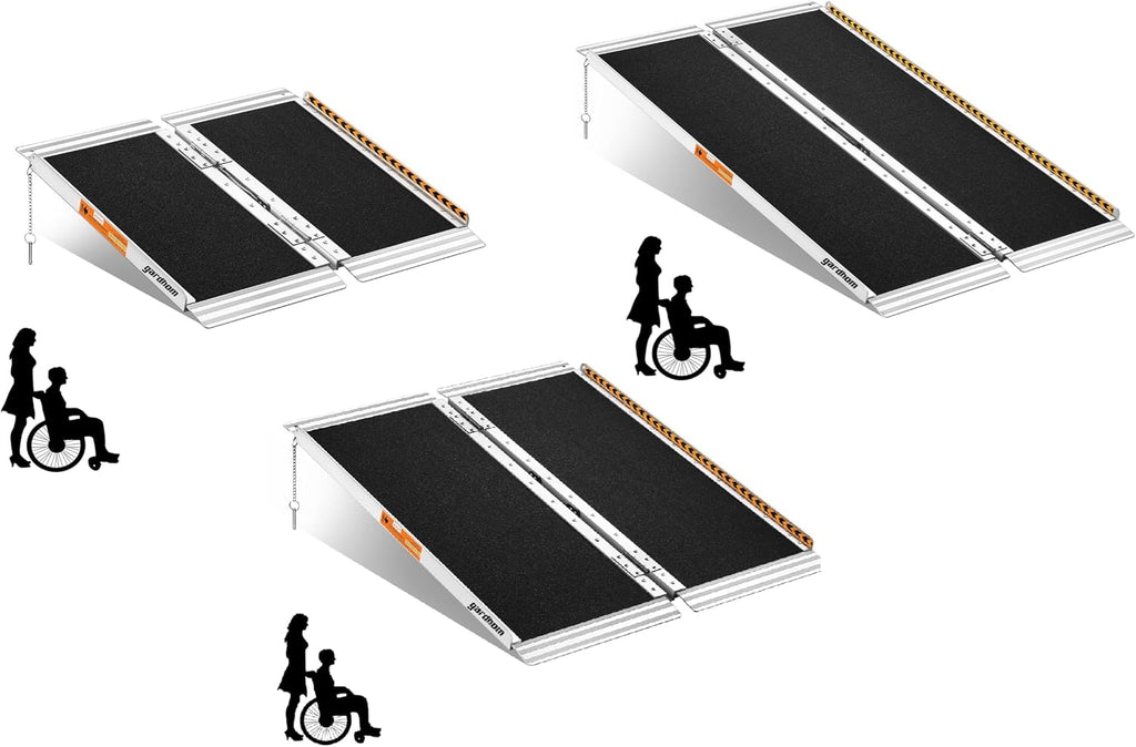 gardhom Bundle Wheelchair Ramps 2FT 3FT 4FT, 800Lbs Aluminum Portable Folding Handicap Ramp Wheel Chair Ramp for Home Entrance Threshold Doorways Stairs Curbs Scooter