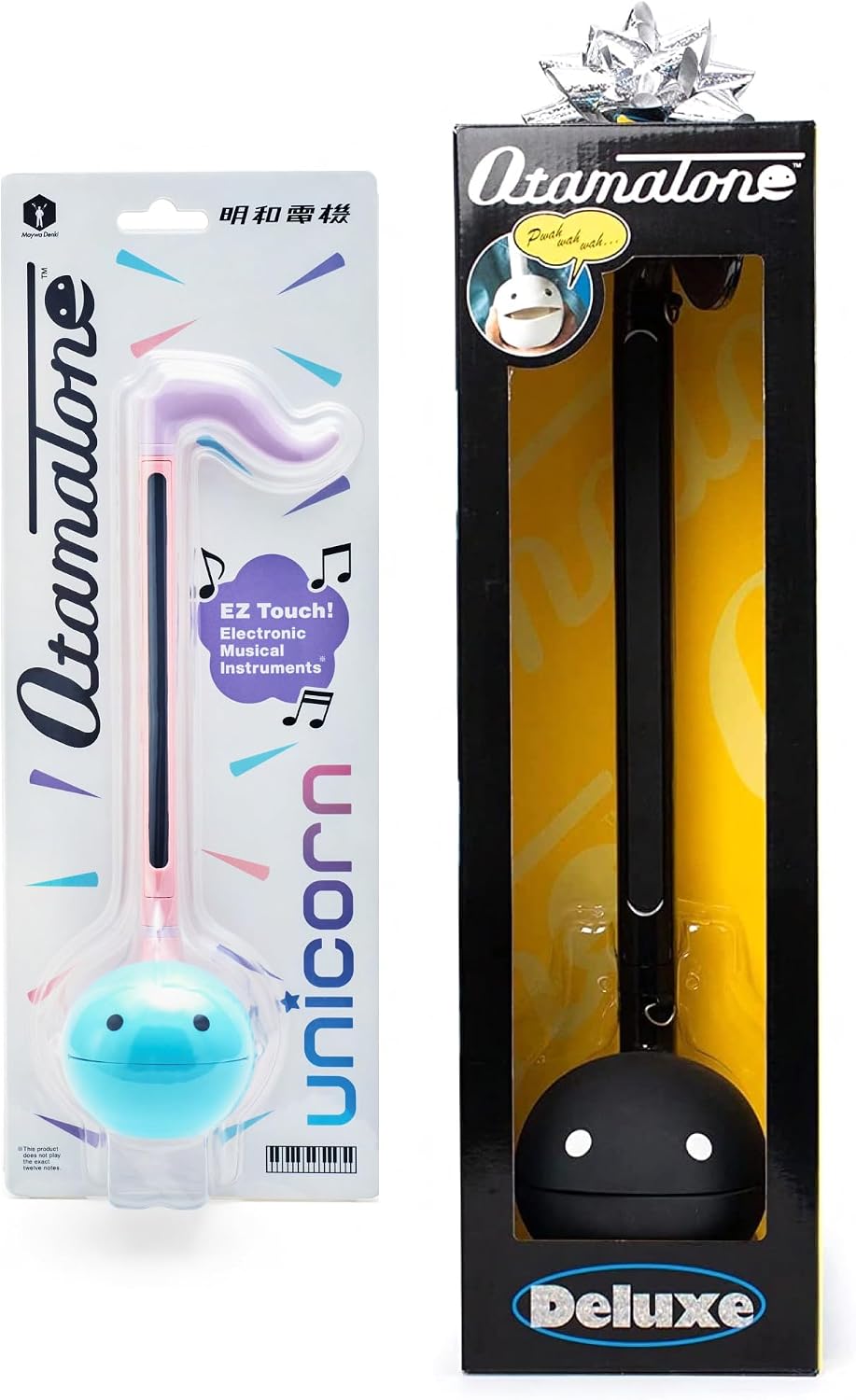 Otamatone Unicorn + Black Electronic Musical Instrument Portable Synthesizer Collector's Set Deluxe + Regular 2 Pc Set
