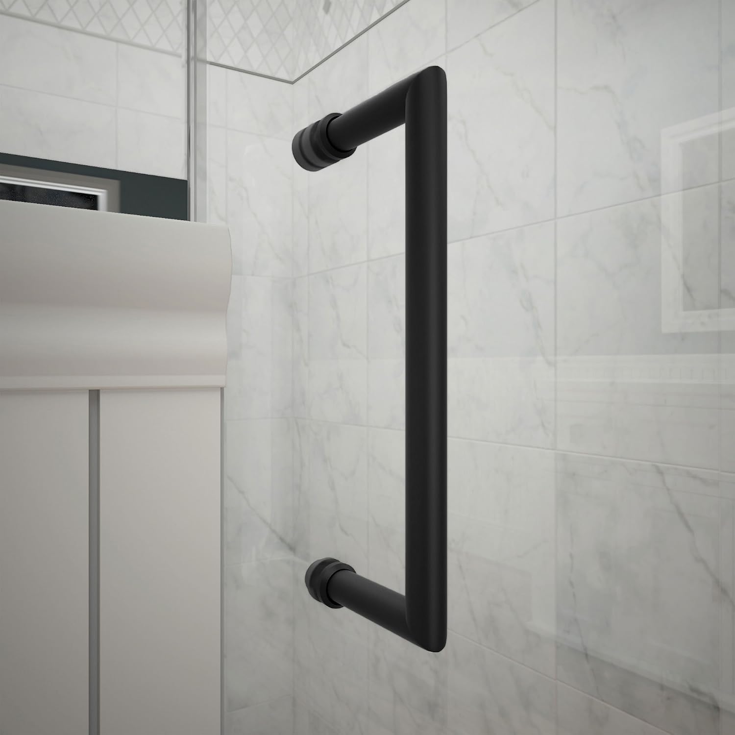 DreamLine Unidoor 26 in. W x 72 in. H Frameless Hinged Shower Door in Satin Black, SHDR-20267210F-09