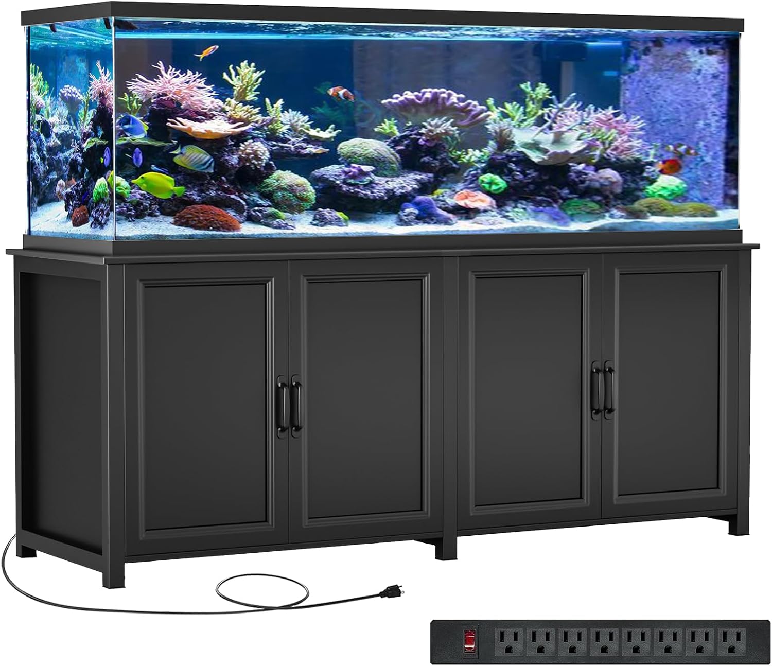 GDLF 180-200 Gallon Large Fish Tank Stand, Aquarium Stand with 72'*24' Tabletop Fits 125/150/180/200 Volumns Aquariums,2200LBS Capacity Heavy Duty