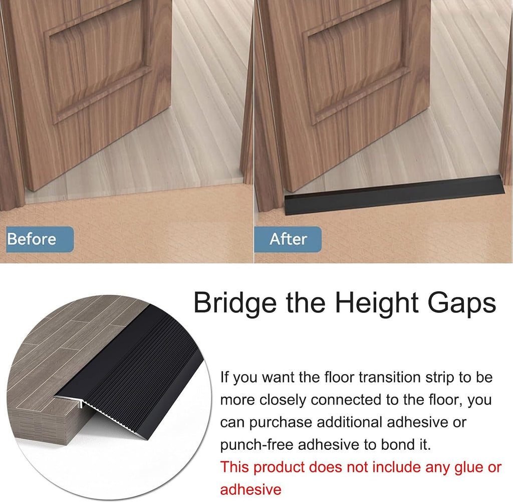 Floor Transition Strip 4 Inch Wide Threshold Ramp, Aluminum Thresholds for Doorways, Kitchen Bedroom Bathroom Doors Reducer Gap Cover, Suitable for Threshold Height Between 0.4-1.4 Inch(Gray,10pcs)