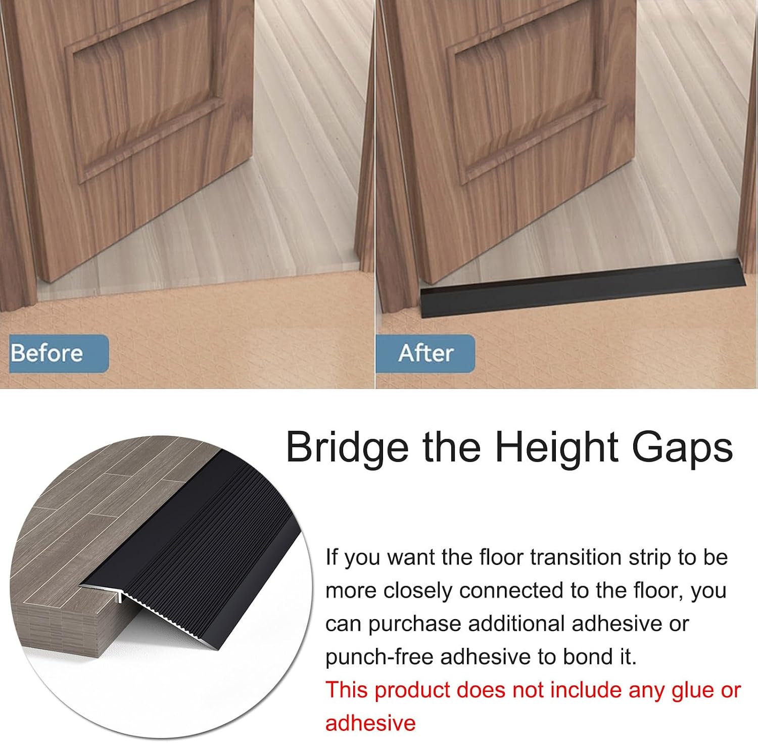 Floor Transition Strip 4 Inch Wide Threshold Ramp, Aluminum Thresholds for Doorways, Kitchen Bedroom Bathroom Doors Reducer Gap Cover, Suitable for Threshold Height Between 0.4-1.4 Inch(Gray,10pcs)