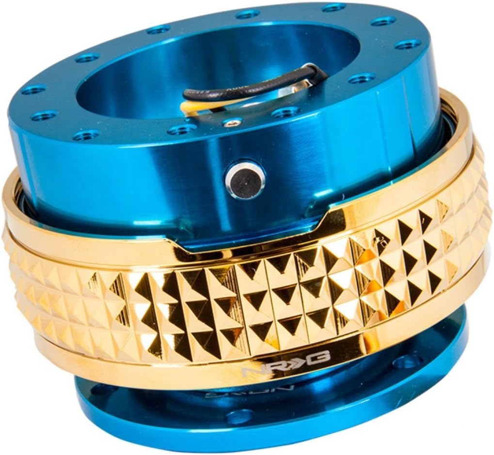 NRG Innovations SRK-210BL/CG Quick Release Kit (Blue Body/Chrome Gold Pyramid Ring)