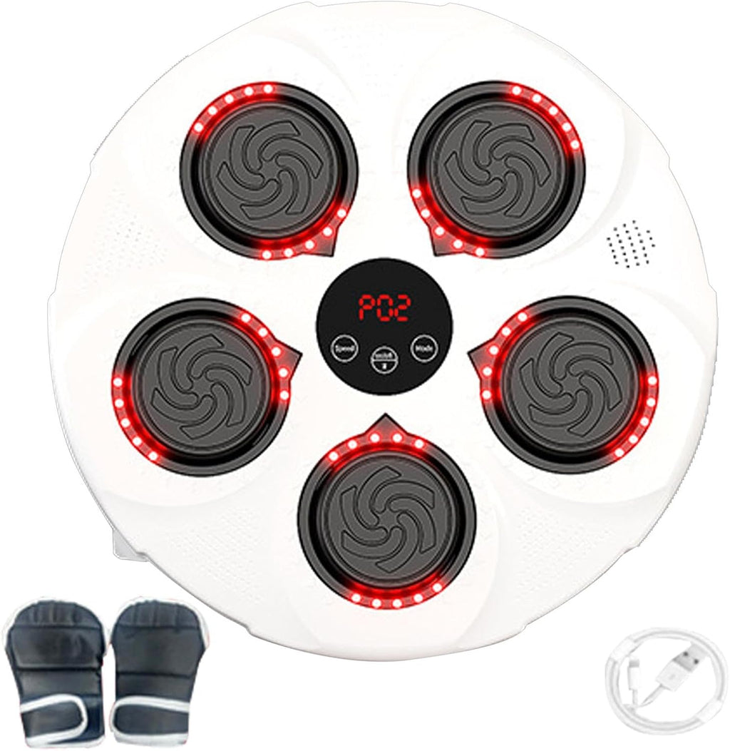 Electronic Boxing Trainer with Boxing Gloves, Smart Wall Strike Machine, Electronic Music Boxing Machines, Training Machine, Speed Adjustable Punch Equipment