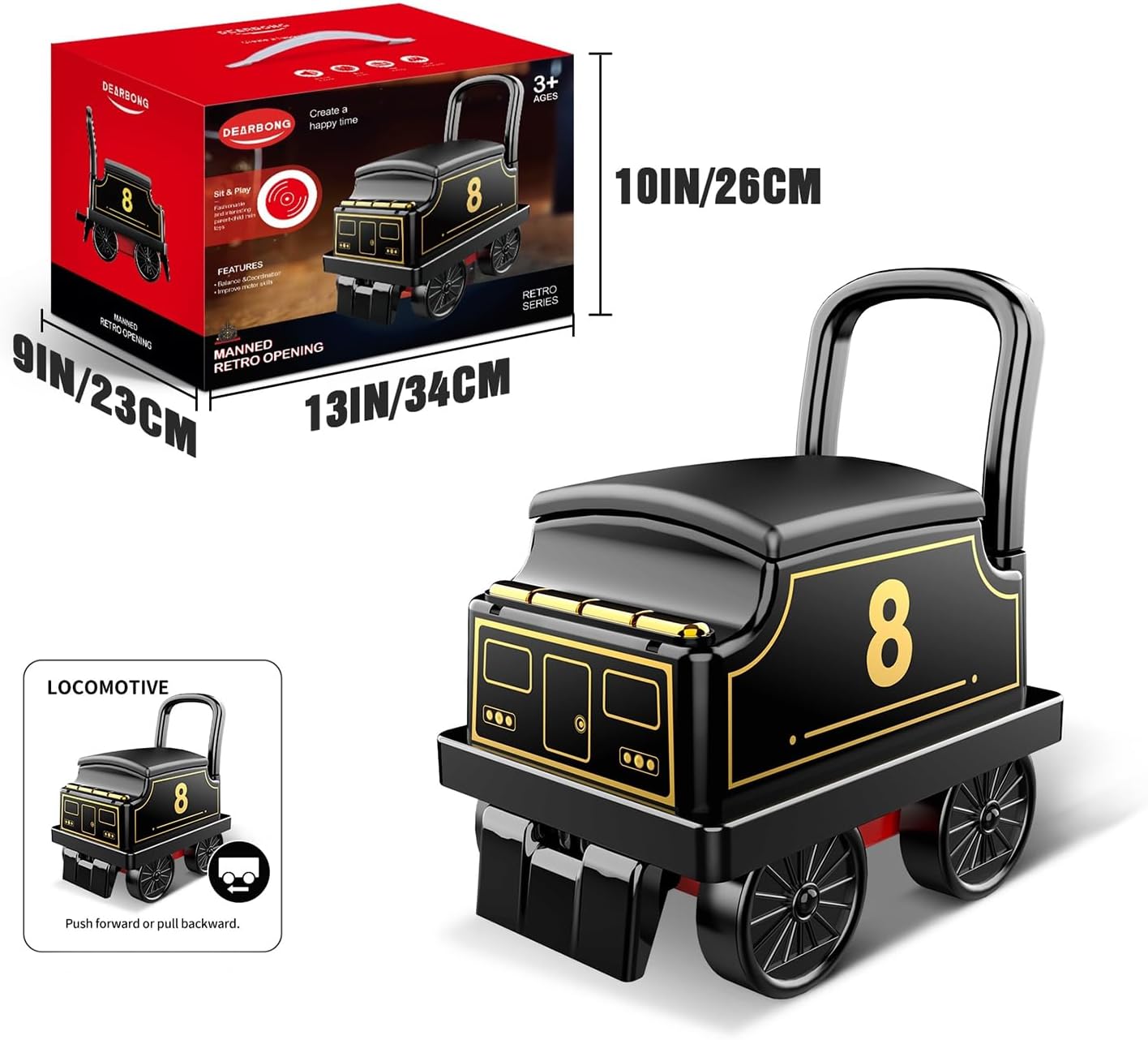 Ride on Train Toys Electric TrainSet with Track 2 Seaters Cargo Car,Music,Light Christmas Birthday Gifts for Toddlers Kids Boys Girls