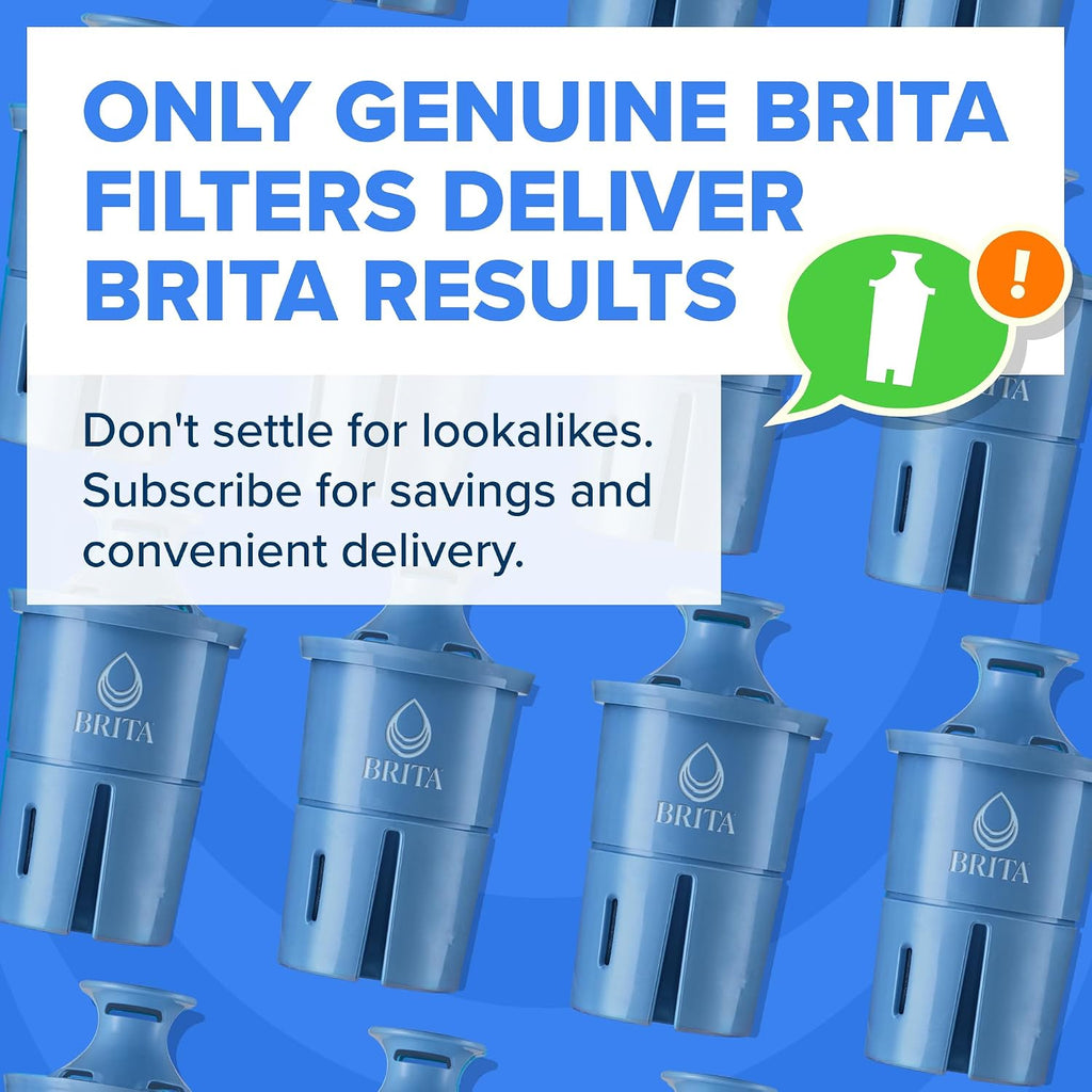 Brita Filter Replacements for Water Pitchers and Dispensers, Elite, NSF Certified to Remove 99% of Lead, 2 Count, Blue (Pack of 8)