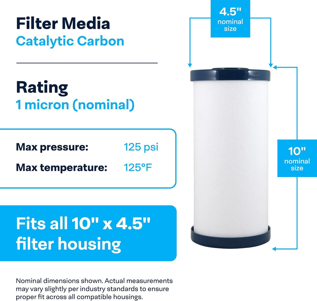 SpiroPure SP-CC1-BB 10x4.5 Catalytic Carbon Water Filter 10 Inch (6 Pack)