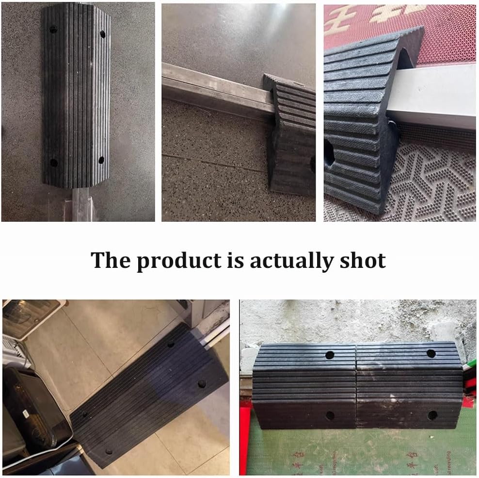 Rubber Threshold Ramp Transition Bridge Ramp for Doorways, Portable Transition Ramp Entryway Ramp High Load, Groove Wide 4.7inch Hige 2.4/3inch(3' Rise/80x40x10cm)
