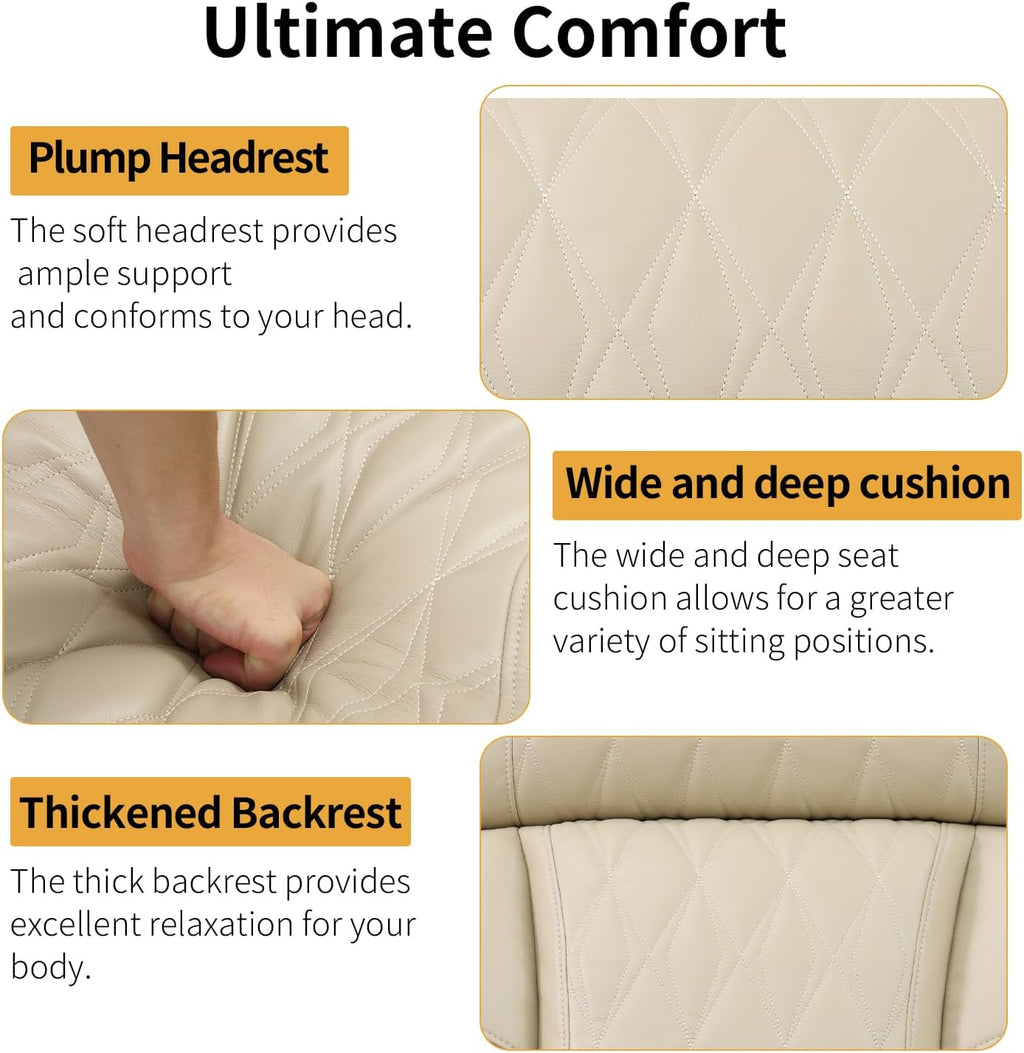 Power Recliner Sofa with LED Lights,Leather Reclining Loveseat with Double Recliner/USB Port/Storage Console/Cup Holder for House/Home Theater(2 Seater Loveseat,Paddy)
