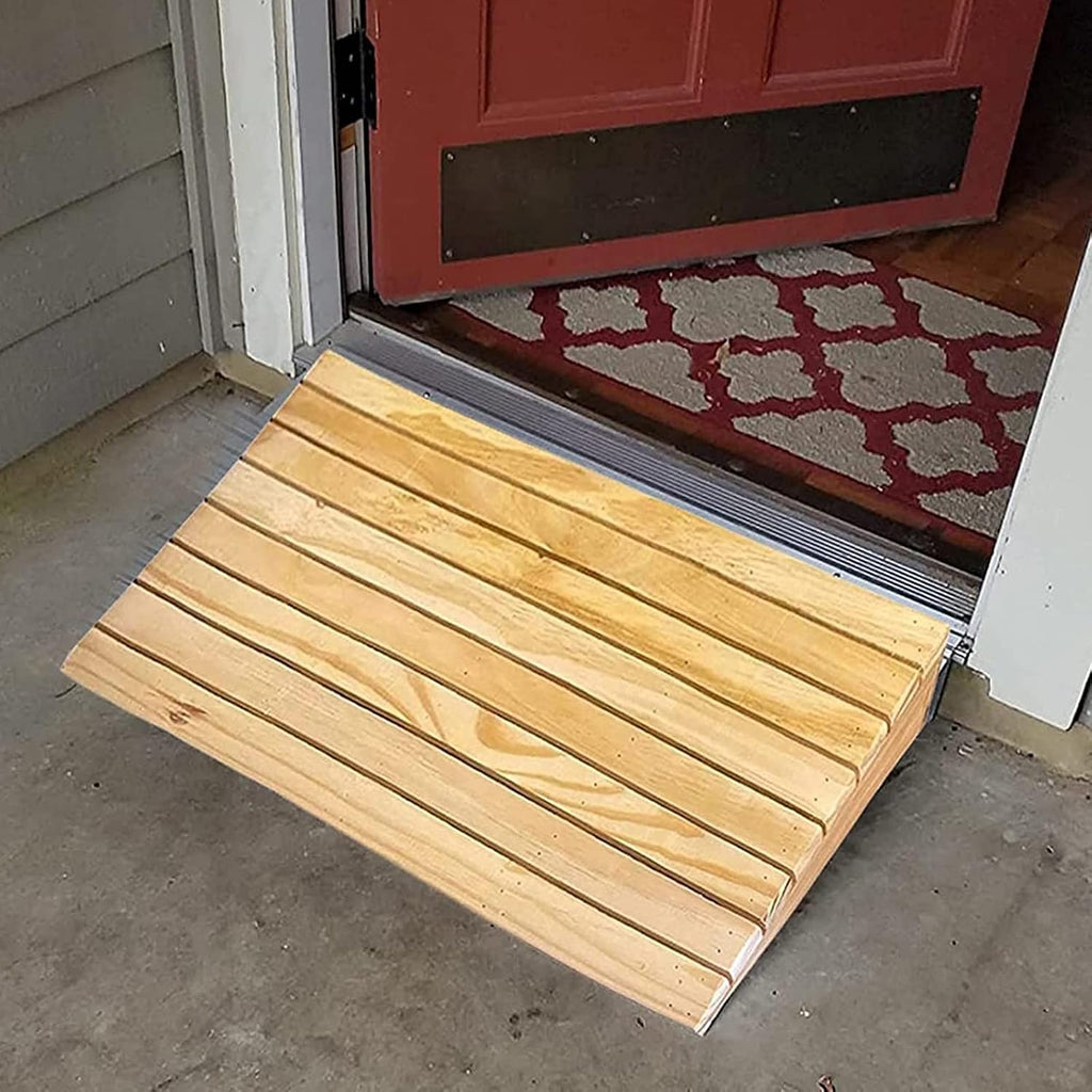 Wood Threshold Ramps for Doorways, Portable Wheelchair Ramp for Steps 3/4/ 6/7/ 8 Inch Rise, Lightweight Wooden Entry Ramp/Slope for Outdoor Stair Step (Size : 40x30x8cm (15.7x12x3in))