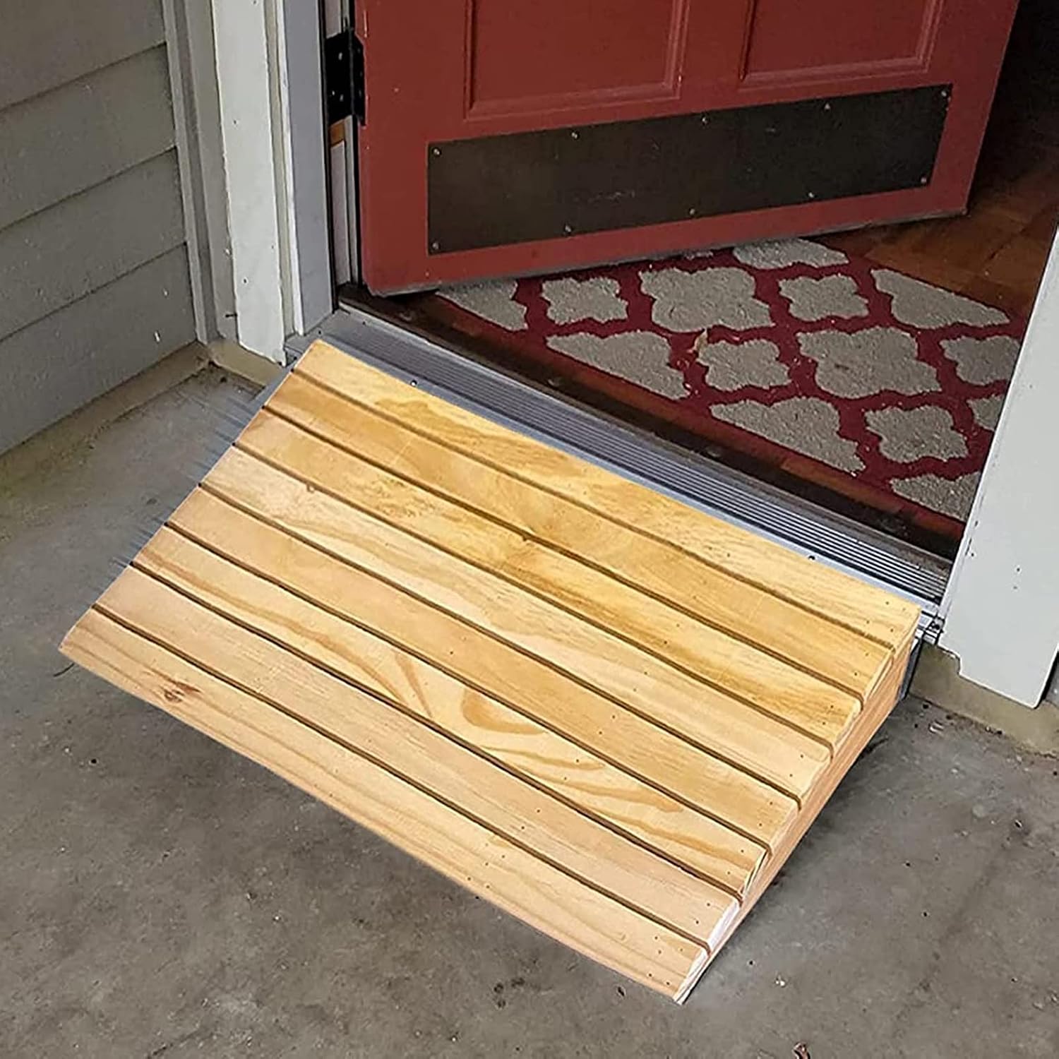 Wooden Door Threshold Ramp, Interior Exterior Doorway Ramp for Elderly/Dogs, Portable Entry Ramp 3 4 5 6 7 8 Inch Rise, Walkers Wheelchairs Slope (Size : 60x30x8cm (23.6x12x3in))